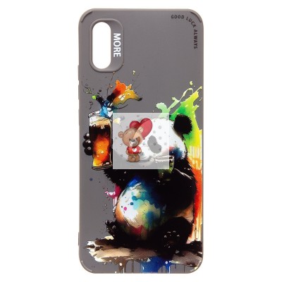 Чехол-накладка для Xiaomi Redmi 9A (панда) (серый) - SC335