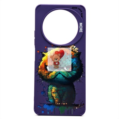 Чехол-накладка для Xiaomi Redmi A3 (кот) (фиолетовый) - SC335 Чехол-накладка для Xiaomi Redmi A3 (кот) (фиолетовый) - SC335