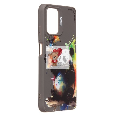 Чехол-накладка для Xiaomi Redmi Note 10 (панда) (серый) - SC335