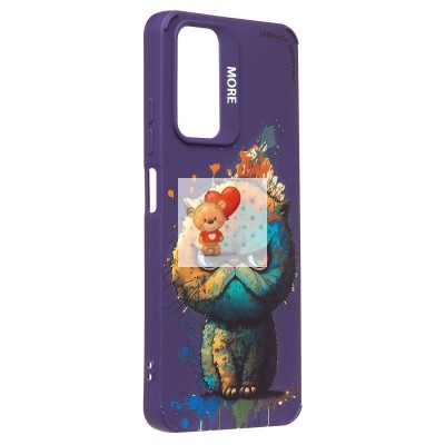 Чехол-накладка для Xiaomi Redmi Note 11 4G Global (кот) (фиолетовый) - SC335 Чехол-накладка для Xiaomi Redmi Note 11 4G Global (кот) (фиолетовый) - SC335