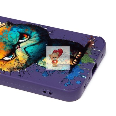 Чехол-накладка для Xiaomi Redmi Note 11 4G Global (кот) (фиолетовый) - SC335 Чехол-накладка для Xiaomi Redmi Note 11 4G Global (кот) (фиолетовый) - SC335