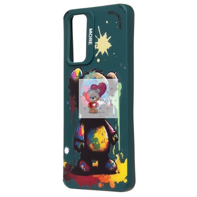 Чехол-накладка для Xiaomi Redmi Note 11 4G Global (медведь) (темно-зеленый) - SC335