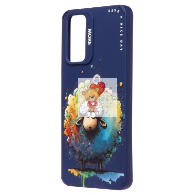 Чехол-накладка для Xiaomi Redmi Note 11 4G Global (овечка) (темно-синий) - SC335