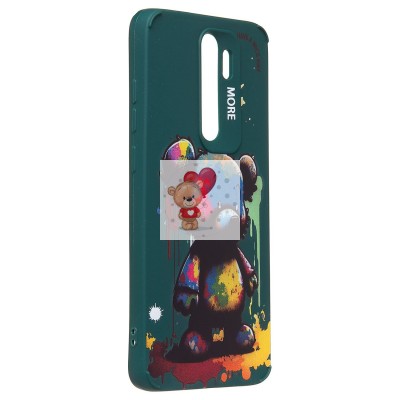 Чехол-накладка для Xiaomi Redmi Note 8 Pro (медведь) (темно-зеленый) - SC335