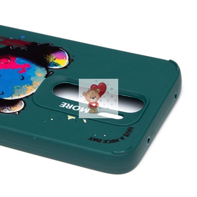 Чехол-накладка для Xiaomi Redmi Note 8 Pro (медведь) (темно-зеленый) - SC335