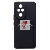 Чехол-накладка для Honor 200 Pro (черный) - SC337 с картхолдером