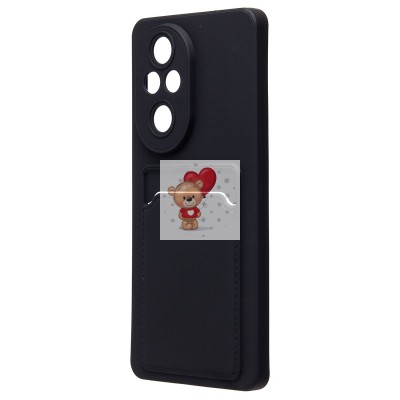 Чехол-накладка для Honor 200 Pro (черный) - SC337 с картхолдером