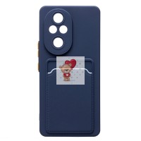 Чехол-накладка для Honor 200 Pro (темно-синий) - SC337 с картхолдером