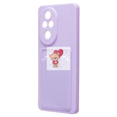 Чехол-накладка для Honor 200 Pro (светло-фиолетовый) - SC337 с картхолдером