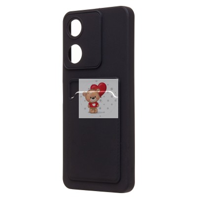 Чехол-накладка для Honor X5 Plus (черный) - SC337 с картхолдером