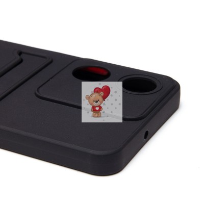 Чехол-накладка для Honor X5 Plus (черный) - SC337 с картхолдером