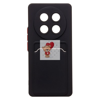 Чехол-накладка для Honor X9c (черный) - SC337 с картхолдером