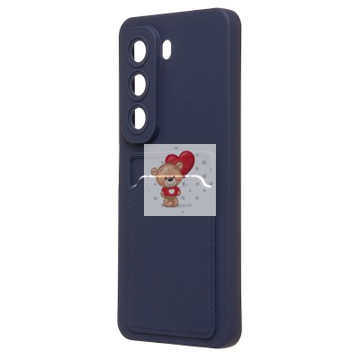 Чехол-накладка для Infinix Hot 50 4G (темно-синий) - SC337 с картхолдером