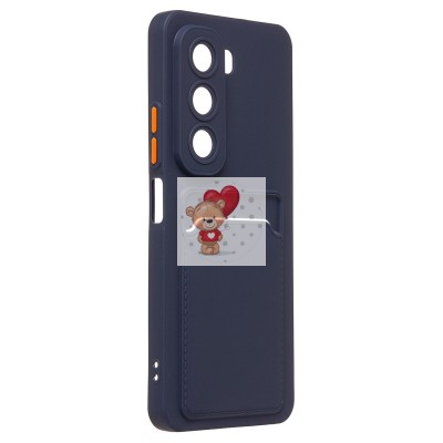 Чехол-накладка для Infinix Hot 50 4G (темно-синий) - SC337 с картхолдером