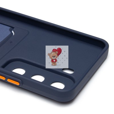 Чехол-накладка для Infinix Hot 50 4G (темно-синий) - SC337 с картхолдером