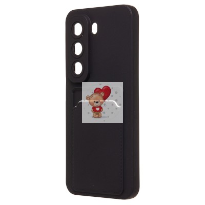 Чехол-накладка для Infinix Hot 50 5G (черный) - SC337 с картхолдером