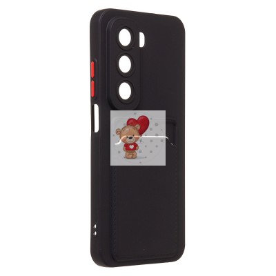 Чехол-накладка для Infinix Hot 50 5G (черный) - SC337 с картхолдером