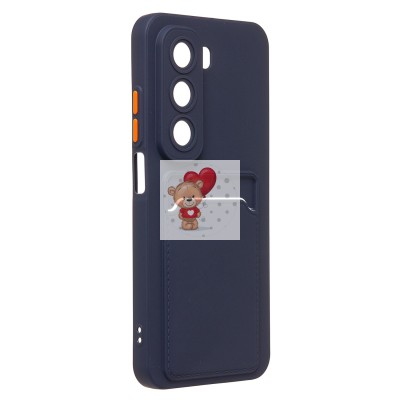 Чехол-накладка для Infinix Hot 50 5G (темно-синий) - SC337 с картхолдером