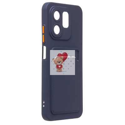 Чехол-накладка для Infinix Hot 50i (темно-синий) - SC337 с картхолдером Чехол-накладка для Infinix Hot 50i (темно-синий) - SC337 с картхолдером