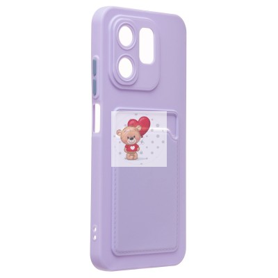 Чехол-накладка для Infinix Hot 50i (светло-фиолетовый) - SC337 с картхолдером