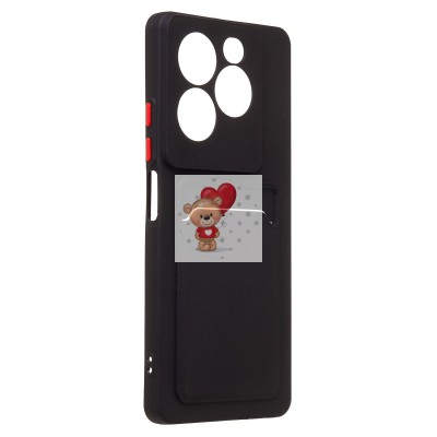 Чехол-накладка для Infinix Note 40X 5G (черный) - SC337 с картхолдером Чехол-накладка для Infinix Note 40X 5G (черный) - SC337 с картхолдером