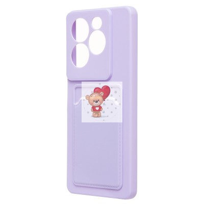 Чехол-накладка для Infinix Note 40X 5G (светло-фиолетовый) - SC337 с картхолдером