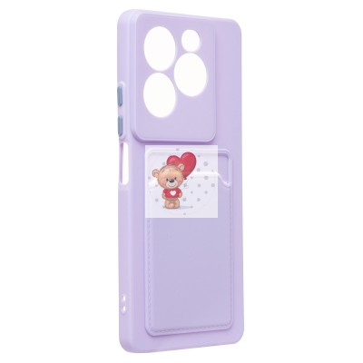 Чехол-накладка для Infinix Note 40X 5G (светло-фиолетовый) - SC337 с картхолдером