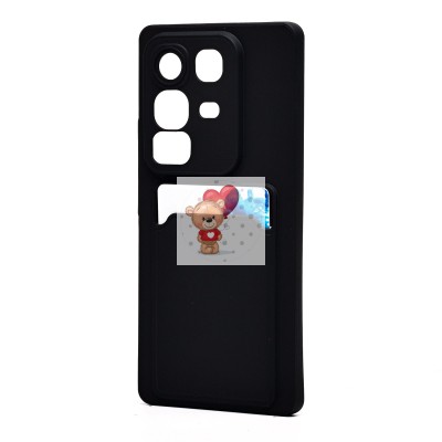 Чехол-накладка для Infinix Note 50 4G (черный) - SC337 с картхолдером