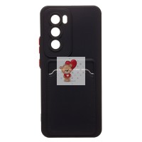 Чехол-накладка для OPPO Reno 12 Global (черный) - SC337 с картхолдером