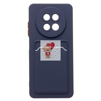 Чехол-накладка для Realme 12 5G (темно-синий) - SC337 с картхолдером