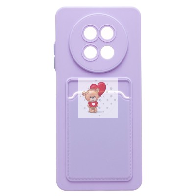 Чехол-накладка для Realme 12 5G (светло-фиолетовый) - SC337 с картхолдером