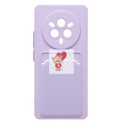 Чехол-накладка для Realme 14 Pro (светло-фиолетовый) - SC337 с картхолдером