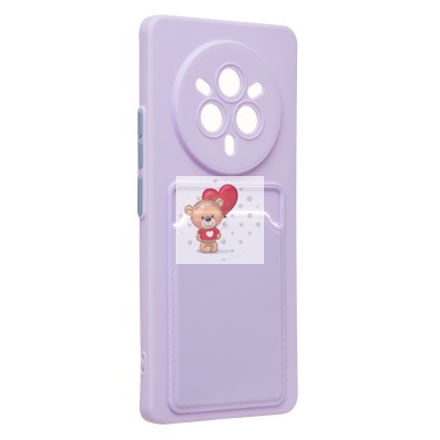 Чехол-накладка для Realme 14 Pro (светло-фиолетовый) - SC337 с картхолдером