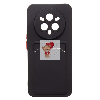 Чехол-накладка для Realme 14 Pro+ (черный) - SC337 с картхолдером