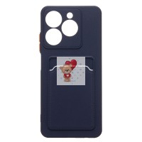 Чехол-накладка для Realme C61 4G Global (темно-синий) - SC337 с картхолдером