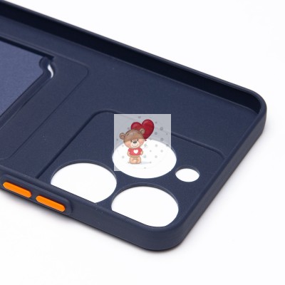 Чехол-накладка для Realme C61 4G Global (темно-синий) - SC337 с картхолдером