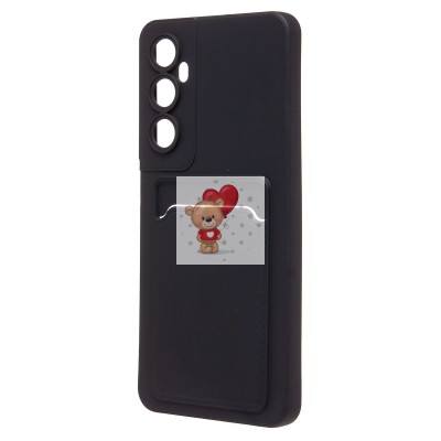 Чехол-накладка для Realme C65 (черный) - SC337 с картхолдером