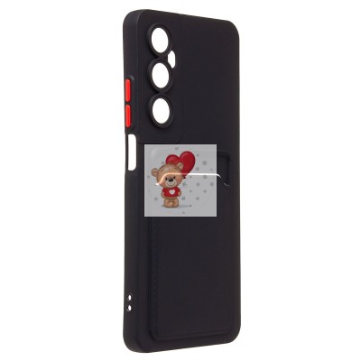 Чехол-накладка для Realme C65 (черный) - SC337 с картхолдером