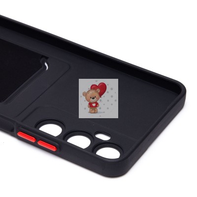 Чехол-накладка для Realme C65 (черный) - SC337 с картхолдером