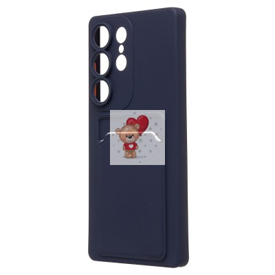 Чехол-накладка для Samsung Galaxy S25 Ultra (темно-синий) - SC337 с картхолдером