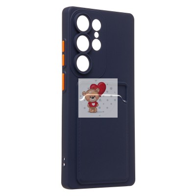 Чехол-накладка для Samsung Galaxy S25 Ultra (темно-синий) - SC337 с картхолдером