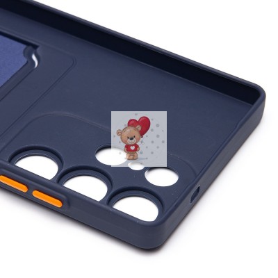 Чехол-накладка для Samsung Galaxy S25 Ultra (темно-синий) - SC337 с картхолдером