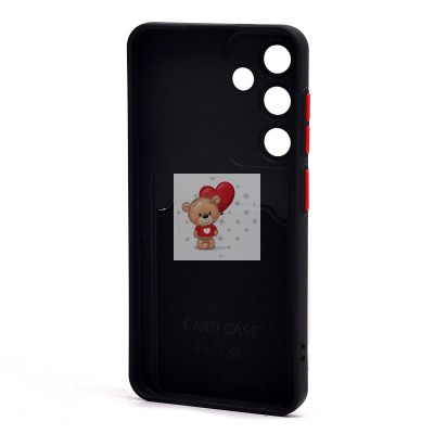 Чехол-накладка для Samsung Galaxy S25 (черный) - SC337 с картхолдером