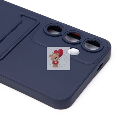 Чехол-накладка для Samsung Galaxy S25+ (темно-синий) - SC337 с картхолдером