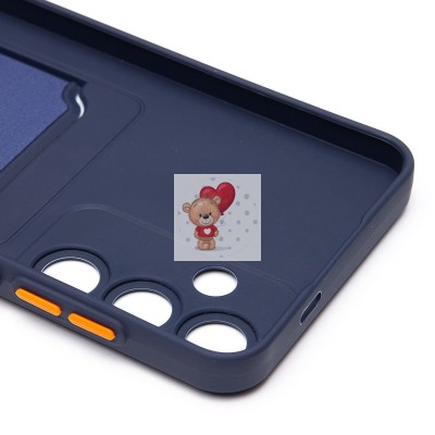Чехол-накладка для Samsung Galaxy S25+ (темно-синий) - SC337 с картхолдером
