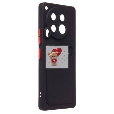 Чехол-накладка для Tecno Camon 30 4G (черный) - SC337 с картхолдером Чехол-накладка для Tecno Camon 30 4G (черный) - SC337 с картхолдером