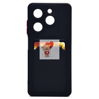 Чехол-накладка для Tecno Pop 8 (черный) - SC337 с картхолдером