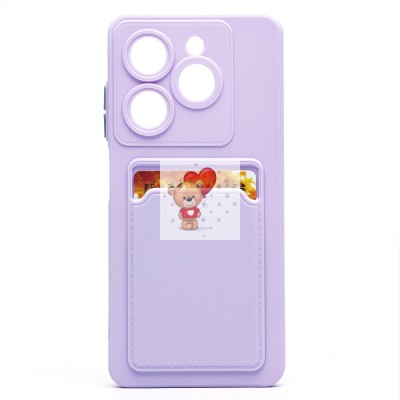 Чехол-накладка для Tecno Pop 8 (светло-фиолетовый) - SC337 с картхолдером