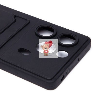 Чехол-накладка для Tecno Pova 6 4G (черный) - SC337 с картхолдером Чехол-накладка для Tecno Pova 6 4G (черный) - SC337 с картхолдером