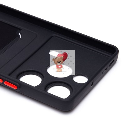 Чехол-накладка для Tecno Pova 6 4G (черный) - SC337 с картхолдером Чехол-накладка для Tecno Pova 6 4G (черный) - SC337 с картхолдером